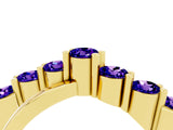 Yellow gold Round Tanzanite Prong-Set Crossover Band_10