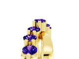 Yellow gold Round Tanzanite Prong-Set Crossover Band_11