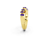Yellow gold Round Tanzanite Prong-Set Crossover Band_8