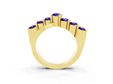 Yellow gold Round Tanzanite Prong-Set Crossover Band_9