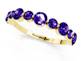 Yellow gold Round Tanzanite Scalloped Prong Set Eternity Band_19