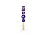 Yellow gold Round Tanzanite Scalloped Prong Set Eternity Band_20