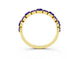 Yellow gold Round Tanzanite Scalloped Prong Set Eternity Band_21