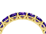 Yellow gold Round Tanzanite Shared Prong Eternity Band_10