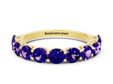 Yellow gold Round Tanzanite Shared Prong Eternity Band_6
