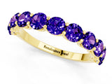 Yellow gold Round Tanzanite Shared Prong Eternity Band_7