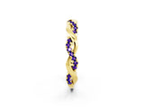 Yellow gold Round Tanzanite Twist Eternity Band with Pavé Setting_8