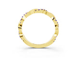 Yellow gold Round Tanzanite Twist Eternity Band with Pavé Setting_9