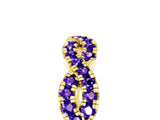 Yellow gold Round Tanzanite Twisted Eternity Band with Pavé and Shared Prong Setting_27