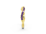 Yellow gold Round Tanzanite Twisted Infinity Band with Prong Setting_8