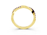 Yellow gold Round Tanzanite Twisted Infinity Band with Prong Setting_9