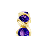Yellow gold Round Tanzanite Wave Band with Channel Setting and Shared Prongs_11