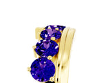 Yellow gold Round Tanzanite Wave Band with Channel and Shared Prong Setting_23