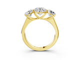 Yellow gold Round Three-Stone Diamond Ring with Prong Setting on a Classic Band_18