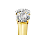 Yellow gold Round Three-Stone Diamond Ring with Prong Setting on a Classic Band_20