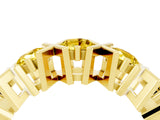 Yellow gold Round Yellow Sapphire Channel Set Band with X-Prong Detail_10