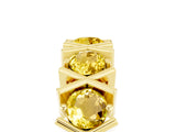 Yellow gold Round Yellow Sapphire Channel Set Band with X-Prong Detail_11