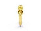 Yellow gold Round Yellow Sapphire Channel Set Band with X-Prong Detail_8