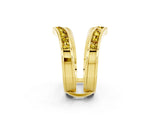 Yellow gold Round Yellow Sapphire Channel-Set Chevron Band_20