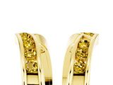 Yellow gold Round Yellow Sapphire Channel-Set Chevron Band_23