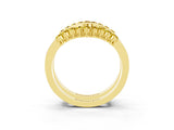 Yellow gold Round Yellow Sapphire Chevron Contour Band with Prong Setting_21