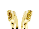 Yellow gold Round Yellow Sapphire Chevron Contour Band with Prong Setting_23