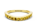 Yellow gold Round Yellow Sapphire Curved Wedding Band with Channel Setting_18