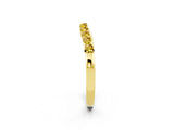Yellow gold Round Yellow Sapphire Curved Wedding Band with Channel Setting_20