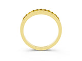 Yellow gold Round Yellow Sapphire Curved Wedding Band with Channel Setting_21
