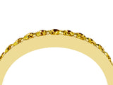 Yellow gold Round Yellow Sapphire Curved Wedding Band with Channel Setting_22