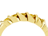 Yellow gold Round Yellow Sapphire Eternity Band with Twist Prong Setting_10
