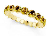 Yellow gold Round Yellow Sapphire Eternity Band with U-Prong Setting_43
