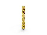 Yellow gold Round Yellow Sapphire Eternity Band with U-Prong Setting_44
