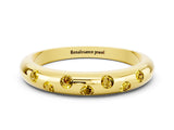 Yellow gold Round Yellow Sapphire Flush-Set Comfort Fit Band_18