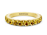 Yellow gold Round Yellow Sapphire Half Eternity Band with Classic Prong Setting_18