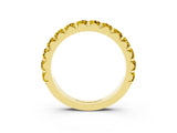 Yellow gold Round Yellow Sapphire Half Eternity Band with Classic Prong Setting_21