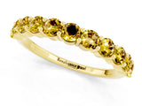 Yellow gold Round Yellow Sapphire Half Eternity Band with Prong Setting_19