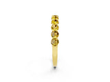 Yellow gold Round Yellow Sapphire Half Eternity Band with Prong Setting_20
