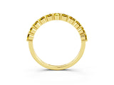 Yellow gold Round Yellow Sapphire Half Eternity Band with Prong Setting_21