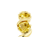 Yellow gold Round Yellow Sapphire Half Eternity Band with Wave Prong Setting_11