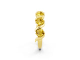 Yellow gold Round Yellow Sapphire Half Eternity Band with Wave Prong Setting_8
