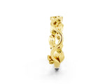 Yellow gold Round Yellow Sapphire Leaf Eternity Band with Bezel Setting_38