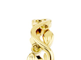 Yellow gold Round Yellow Sapphire Leaf Eternity Band with Bezel Setting_95