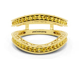 Yellow gold Round Yellow Sapphire Milgrain Eternity Band with Channel Setting_18