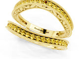 Yellow gold Round Yellow Sapphire Milgrain Eternity Band with Channel Setting_19