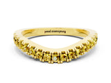 Yellow gold Round Yellow Sapphire Pavé Curved Band with Shared Prong Setting_18