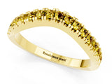 Yellow gold Round Yellow Sapphire Pavé Curved Band with Shared Prong Setting_19