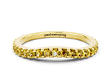 Yellow gold Round Yellow Sapphire Pavé Curved Wedding Band_18