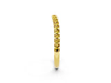 Yellow gold Round Yellow Sapphire Pavé Curved Wedding Band_20