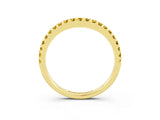 Yellow gold Round Yellow Sapphire Pavé Curved Wedding Band_21